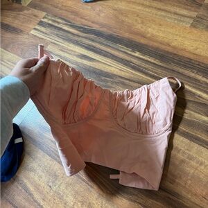 Pink Ruched Crop Top